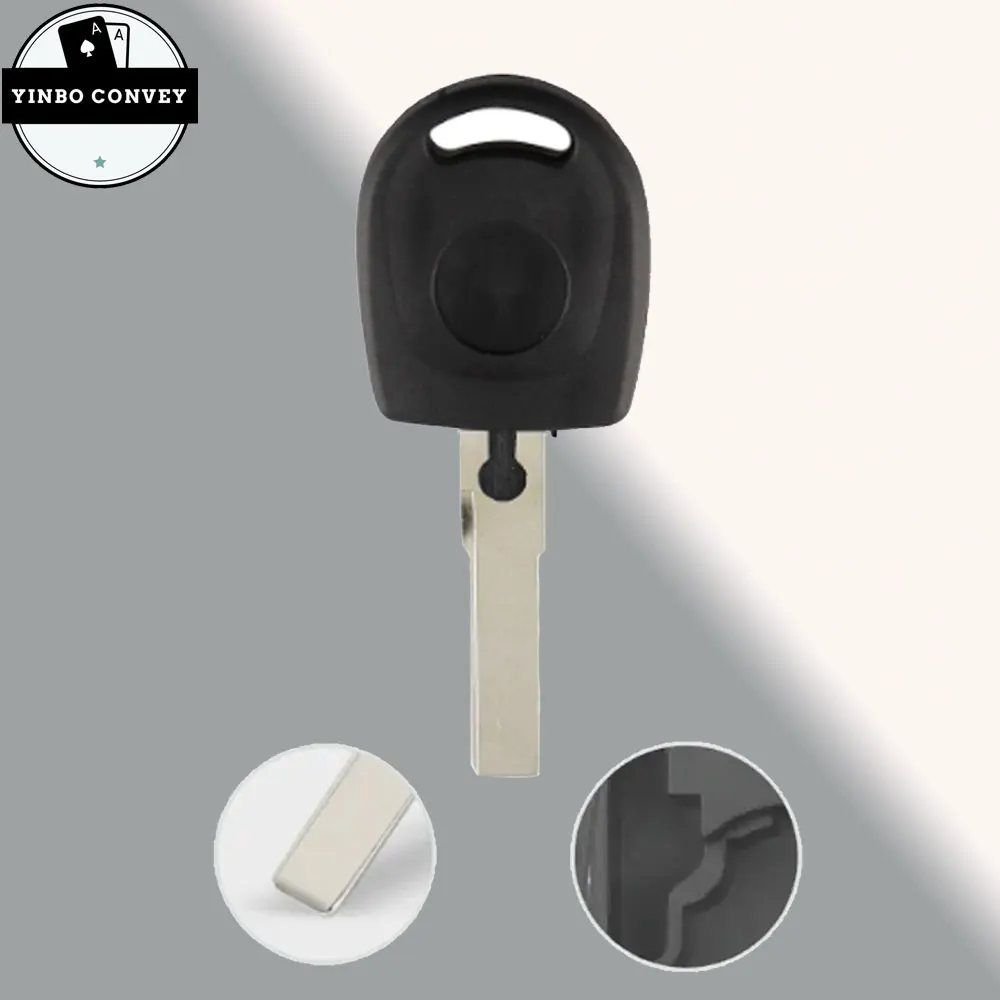 YINBO-Remote Car key Blank Shell ForVolkswagen (VW) B5 Passat Transponder Key HU66 Blade