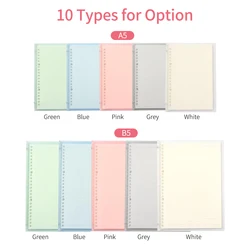 Cahier rechargeable Transparent A5/B5, 20 anneaux/trous, classeur à feuilles larges, couverture Flexible et étanche en PP, 30 feuilles de papier doublées avec règles 