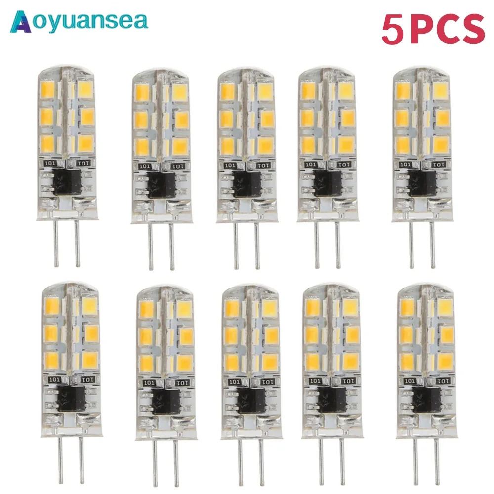 Aoyuansea 5Pc G4 LED Lamp 2W 3W 5W 9W 12W 12V 220V Saving Silicone Lamp 360Beam Angle Replace Halogen Light Spotlight Chandelier