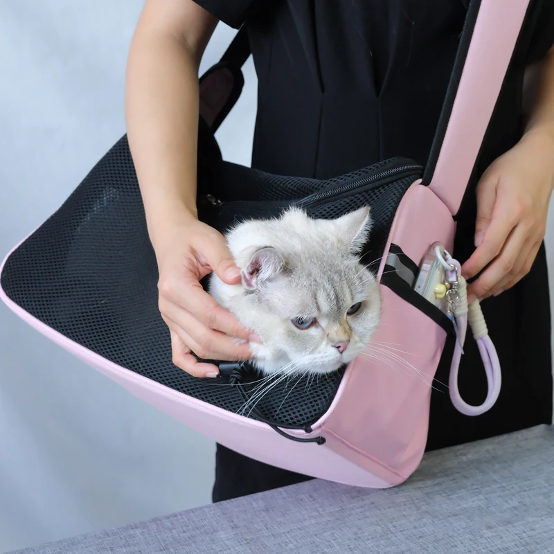 Diagonal shoulder mesh cat outcrop casual camping cat bag