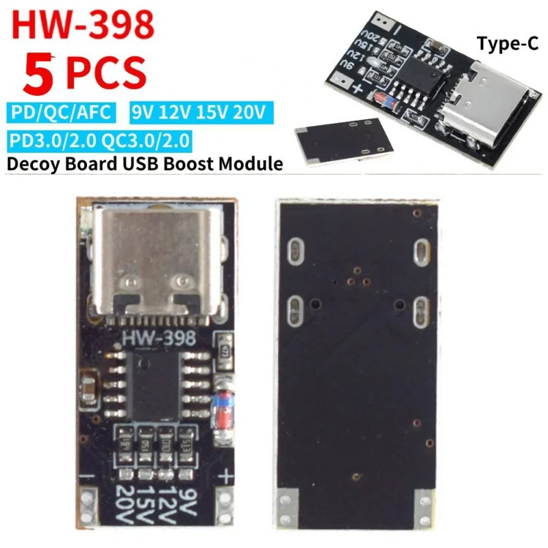 

5PCS PD/QC/AFC Type-C Decoy Board USB Boost Module PPS/QC4 FCP AFC Type-C Trigger Polling Detector Power Fast Charging