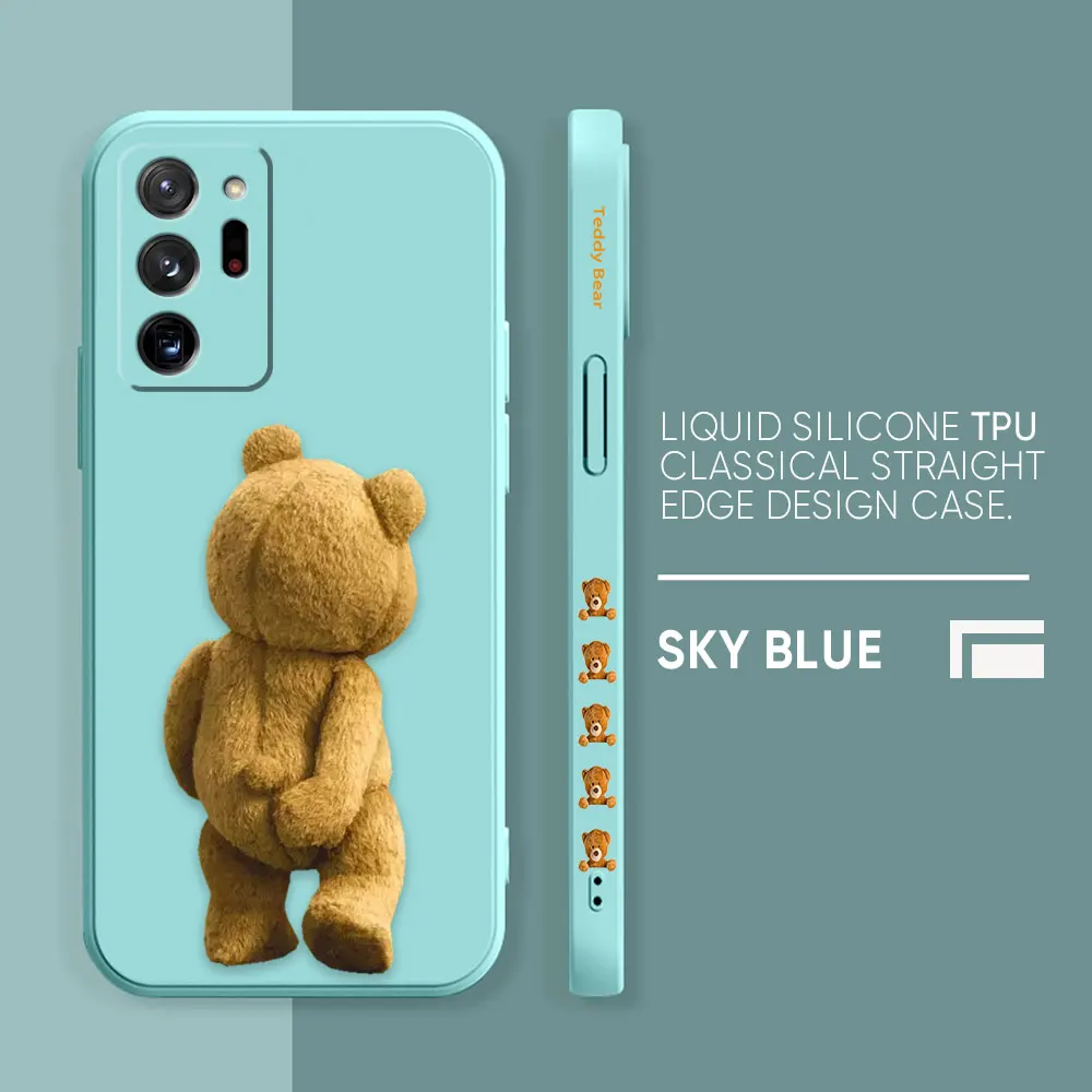 thumbnail image 1 of Case For Samsung Galaxy A30 A20S A10S A14 Note 20 10 9 Pro Plus Lite Ultra 4G 5G Liquid silicone Case Cute T-Teddy Bear, 1 of 5