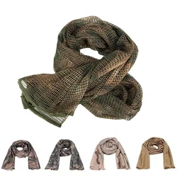 Camouflage Netting Military Camouflage Tactical Mesh Breathbale Scarf Sniper Face Veil Scarves for Airsoft Hunting Neckerchief