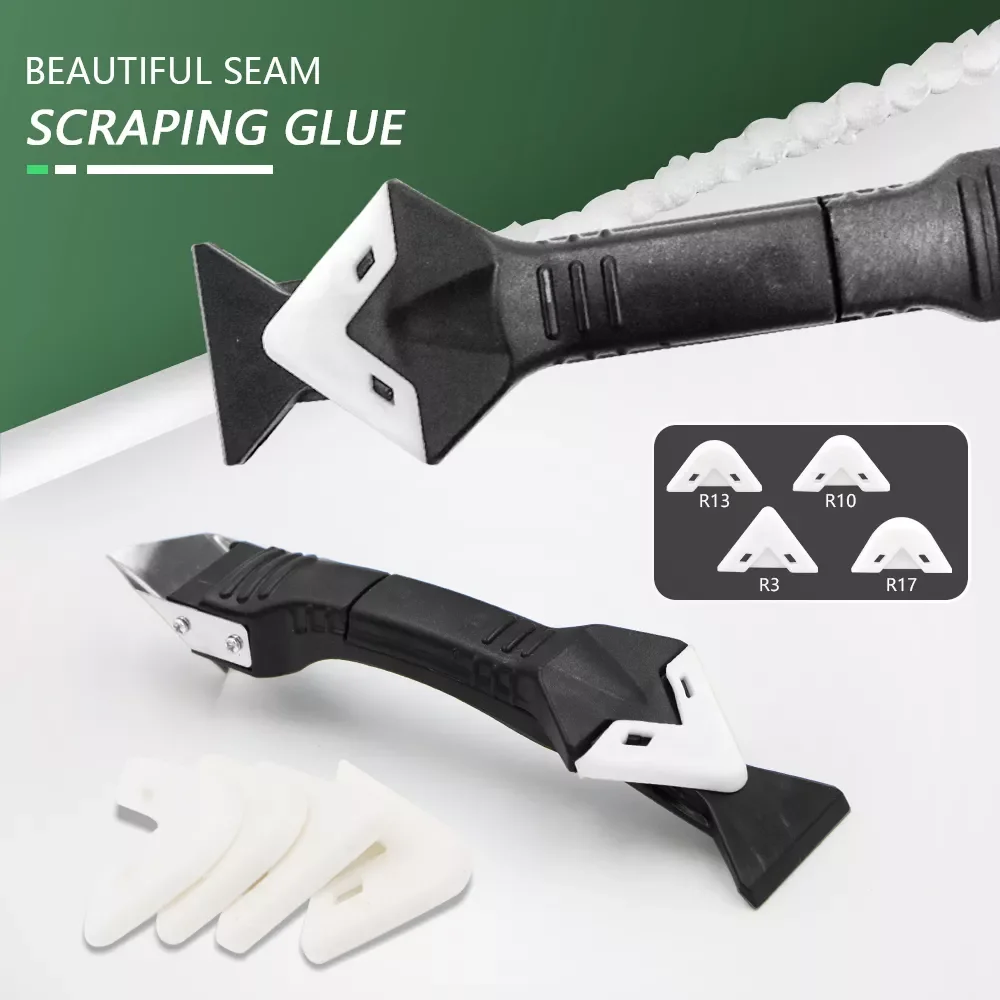 In 1 Silicone Scraper and Glue Remover Knife Angle Beauty Sewing Spatula Beauty Sewing Tool Four-piece Glue Scoop Hand Tools double head loca uv glue remover scraper knife for mobile phone lcd touch screen residue adhesive cleaning repair tool