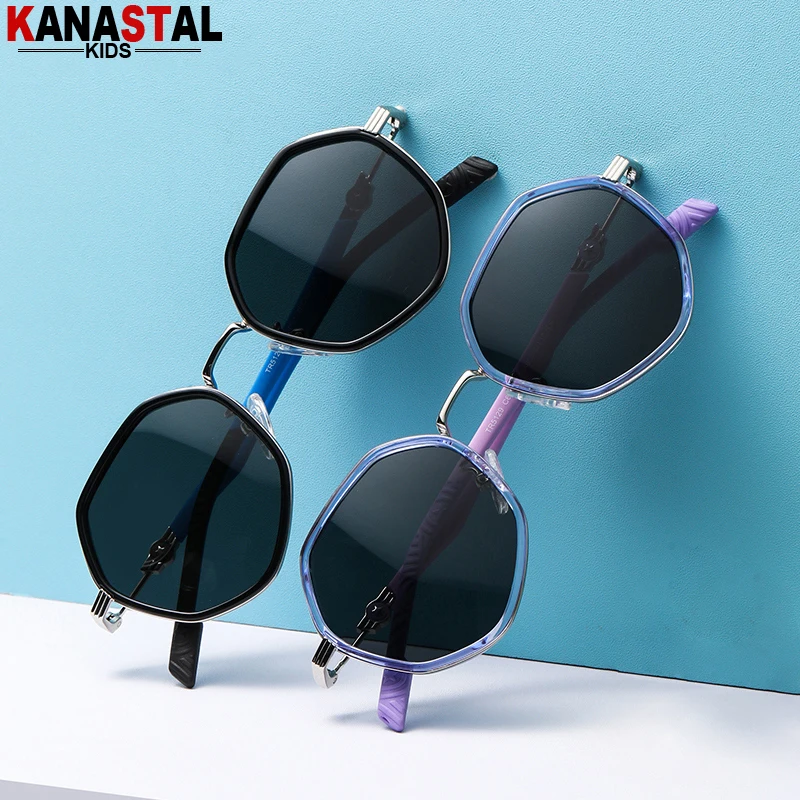 Children Polarized Sunglasses Kids UV400 Sun Glasses TR90 Metal Eyeglasses Frame Camping Sunscreen Bike Anti Glare Shade Eyewear