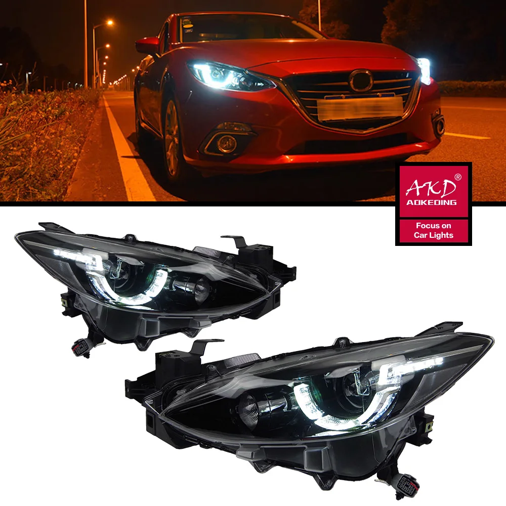 

2 шт., автомобильные передсветильник фары для Mazda 3 2014-2016 Axela