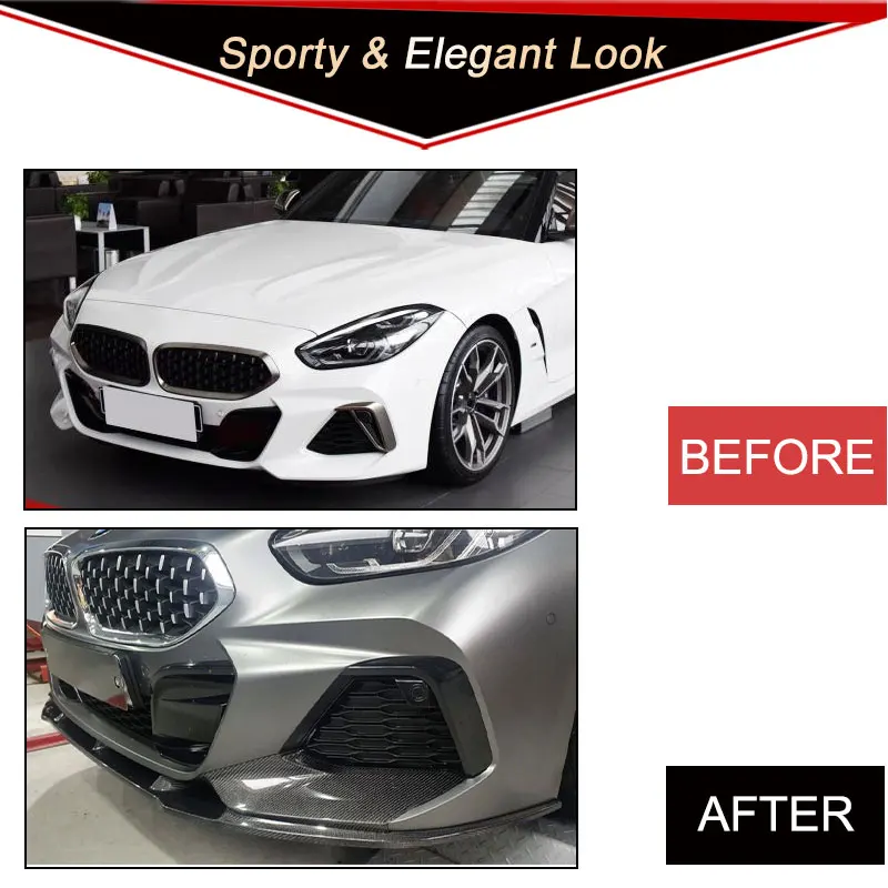 AME MOTORSPORT Carbon Fiber Z4 G29 Front Splitter Lip for BMW Z4 M40i M Sport Convertible 2-Door 2019-2020 main image 1