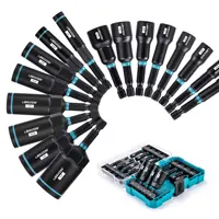 LIBRATON 16PCS Magnetic Nut Driver Set, 1/4"-9/16" Nut Drivers and 1/4"-4/3" Deep Nut Drivers, SAE Nut Driver for Impact Drills 1