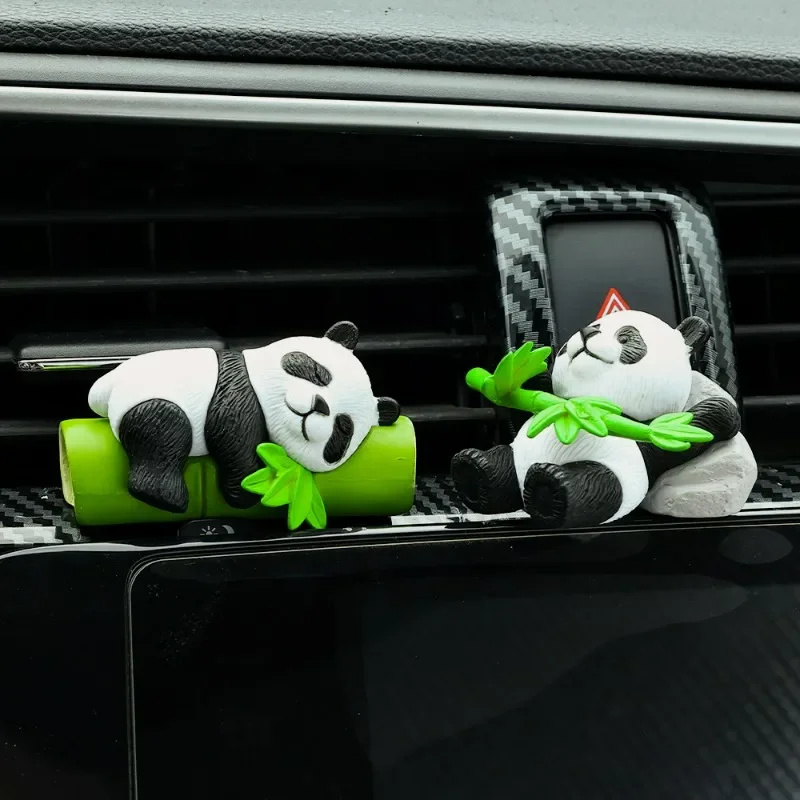 Cute Panda Design Car Console Ornaments Microlandscape Office Desk Small Landscape Office Home Decoration Crafts Model