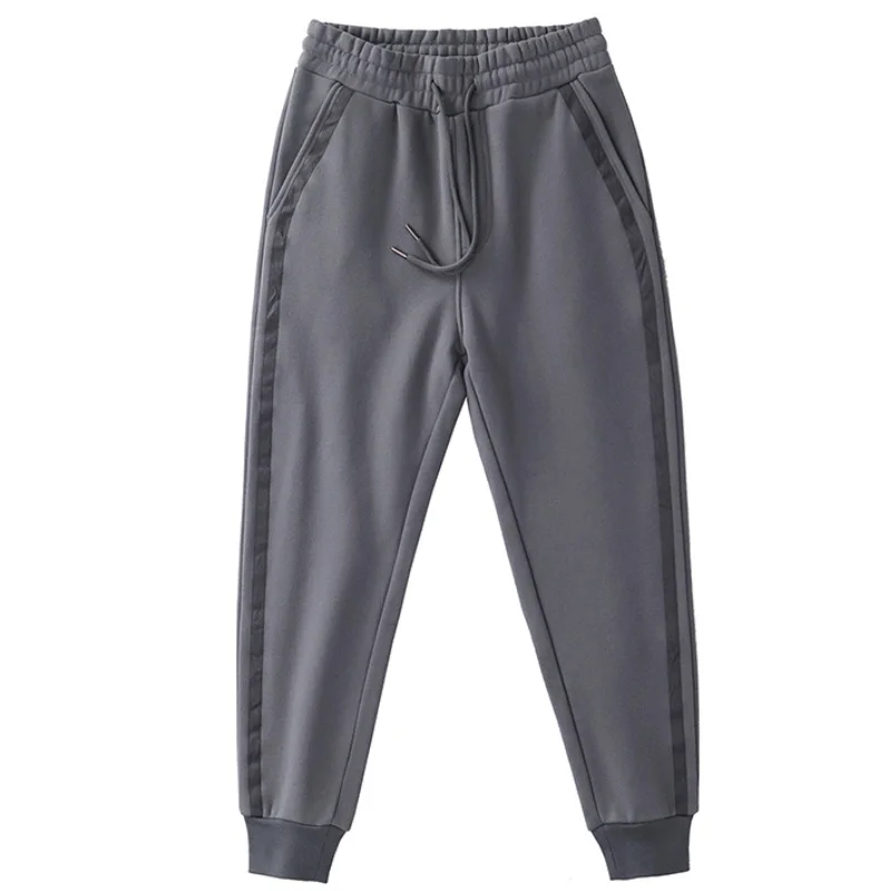 

pants Heavy velvet men's sports winter retro side stripe feet thickened drawstring casual leggings