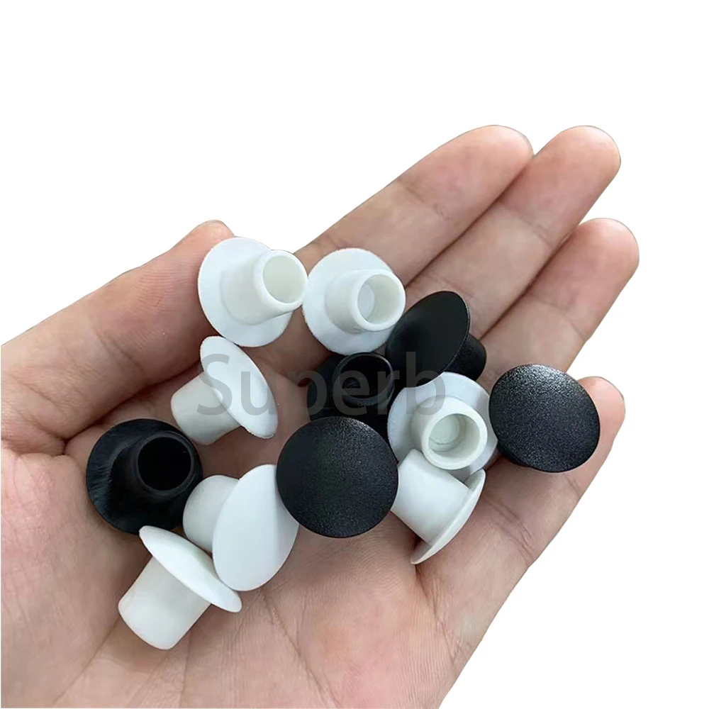 PVC Soft Rubber Hole Plug 9mm 10mm 11mm White/Black Dust Waterproof Cap Round Pipe Sealing Plugs Hardware Screw Covers 5/10/20Pcs