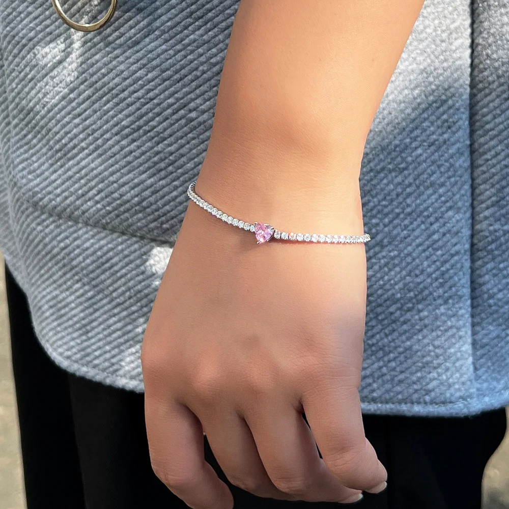 QooLady 925 Sterling Silver Tennis Chain Bracelets for Women