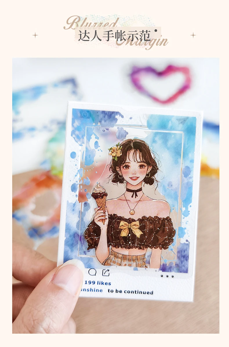Journal GO 20 Stück Kawaii Scrapbooking Aufkleber verschwommener Rand DIY Junk Journal Papier Planer Karte Handwerk dekorative Aufkleber – Detail 12
