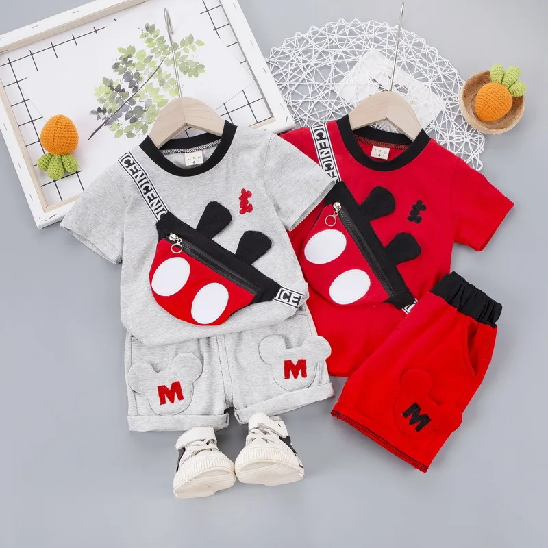 

Summer Kids Clothes Suits Baby Boys Girls Cartoon Mickey Mouse Cartoon T-Shirt Shorts 2Pcs/Sets Children Tracksuits Clothing