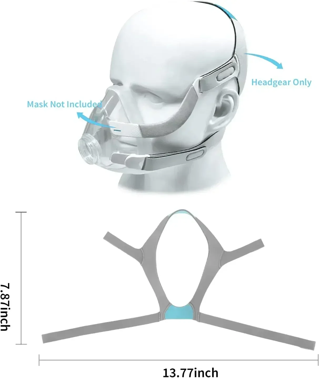 Kopfbedeckung für AirFit N20/AirTouch N20, weiches, bequemes Unisex CPAP-Ersatz-Kopfbedeckungsgurt (ohne Maske) – Detail 2