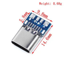 Enhanced USB Type - C Connector Set - 10 - Pack Solderable Male/Female Socket Adapters for Wire & Cable Integration (10pcs Type - C Female)
