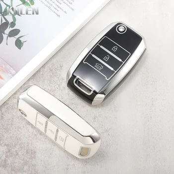 TPU Car Flip Key Case Cover Shell Fob per KIA RIO 3 K2 Ceed Cerato K3 K5 Sorento Sportage Soul K4 Picanto Optima Forte Stinger - TPU Car Flip Key Case Cover Shell Fob per KIA RIO 3 K2 Ceed Cerato