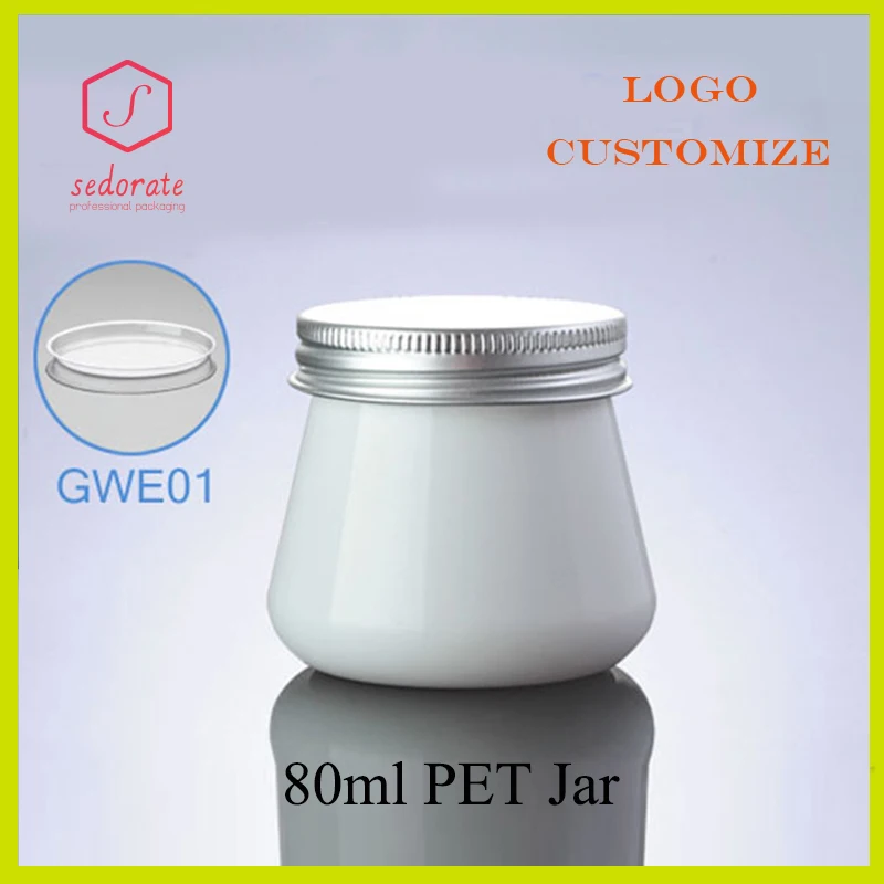 10/20/50/100pcs 80G White PET Jar Cream Plastic Case 80ml Empty Hair Wax Container Skin Care Pot Makeup Ttravel Cans XM51901