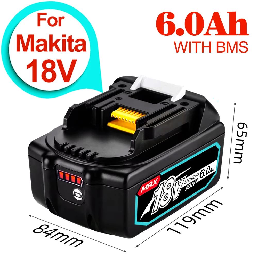 Waitley 18v 5.0 6.0ah Rechargeable Battery For Makita Power Tools With Led  Li-ion Replacement Lxt Bl1860 1850 18 V 9 A 6000mah - Rechargeable  Batteries - AliExpress