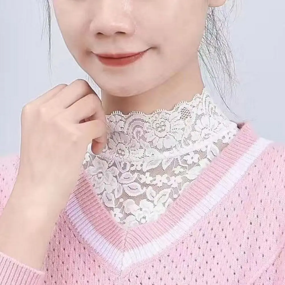 Fake collar Detachable collar shawl Fake Collar White Black Lace Floral Women Detachable for Blouse Shirt Sweater Decoration