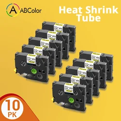 Versatile Heat Shrink Tube Tape in Assorted Sizes - 6mm (10PK Black on Yellow)