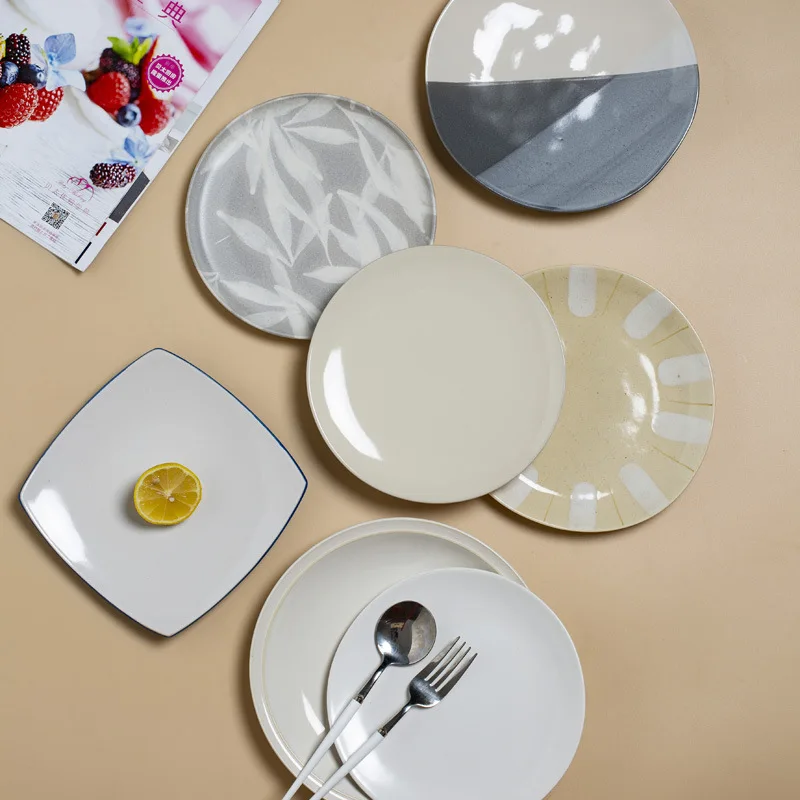 Household Ceramic 8-inch Plate Salad Plate Cold Dish Steak Breakfast