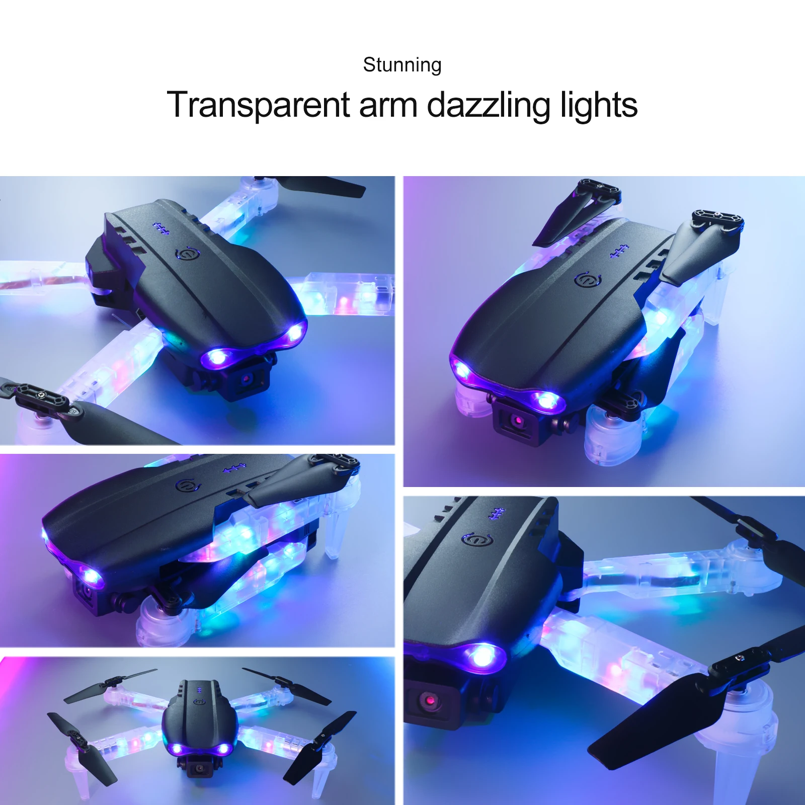 Dron profesional de control remoto, muslime88d E99D con luz colorida, 4K, cachemara HD gran angular de 1080P, WIFI, FPV, al - immagine 6