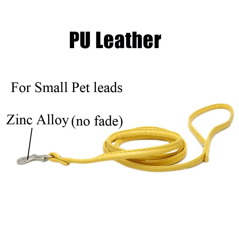 Premium PU Leather Pet Leash with Traction Hook and Buckle - Black, Red, Blue