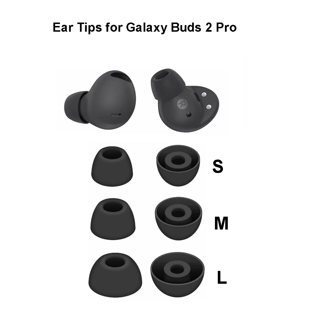 6PCS Silicone Ear Tips for Samsung Galaxy Buds 3 Pro / 2 Pro / Pro / FE / Galaxy Buds 2 Eartips Ear Pads Caps Case