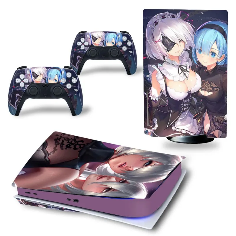 Per Console Ps5 Skin Girl Full Disc Edition Control Skin Adesivi Per Controller Compatibili Con Ps5 Set Completo Skin Accessori