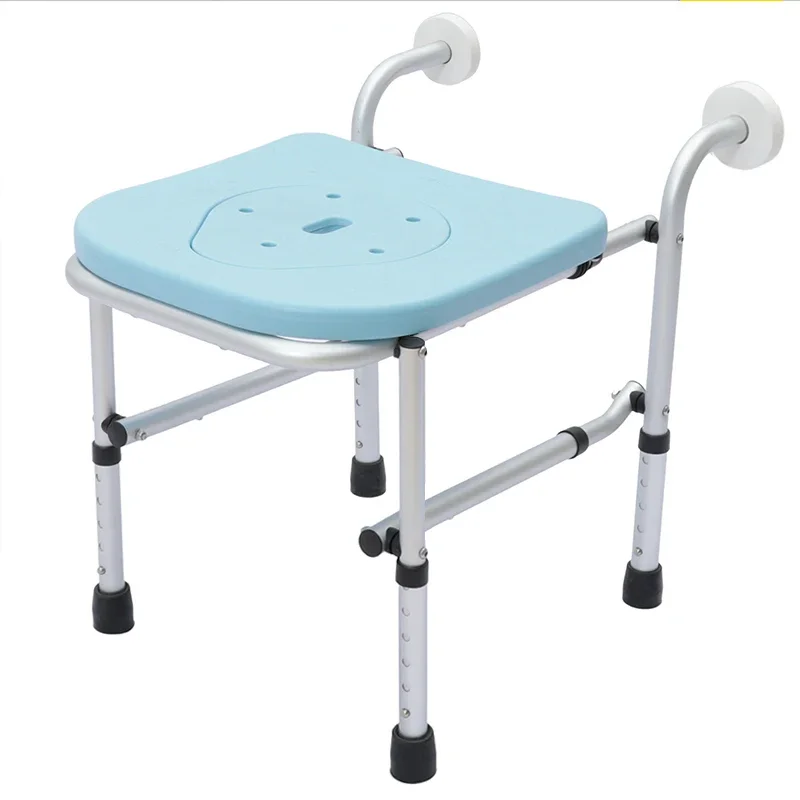 Bath Chair Small Space Bath Stool Bathroom Stool Wall-mounted Folding Squat Toilet Changing Seats Elderly Sanitary Shower Chairs 5