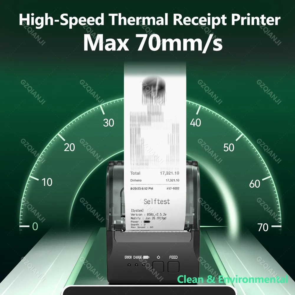 Bluetooth USB Thermal Receipt Ticket Bill POS Printer Mini Portable Mobile Print 58MM Machine Wireless Printing for Retail Store