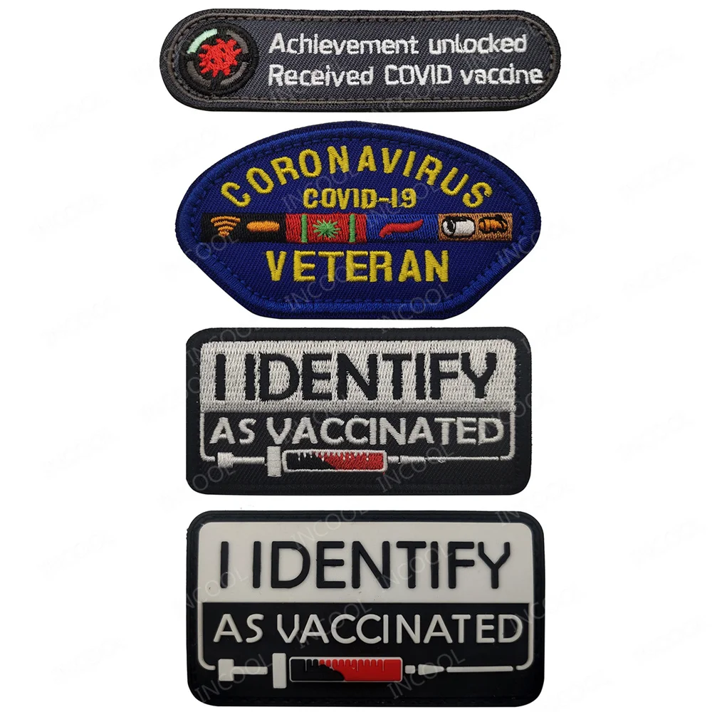 I Identify As Vaccinated Embroidered Patch Tactical Military Appliqued  Emblem Badges Pvc Rubber Luminous Chevron Strip Patches - Aliexpress