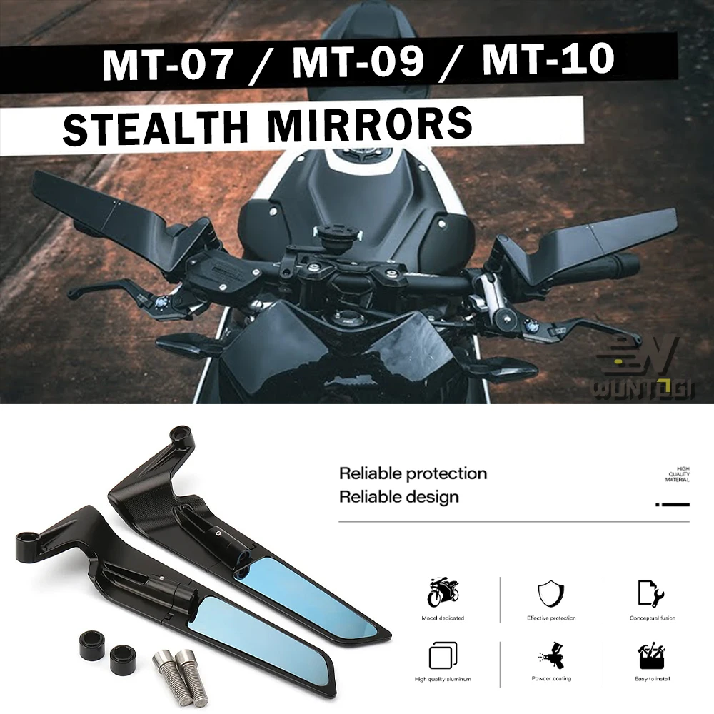 

For YAMAHA MT07 MT09 SP MT10 SP MT-07 MT-09 MT-10 Stealth Mirrors Sports Winglets Mirror Kits Adjustable Mirrors Wing Mirrors