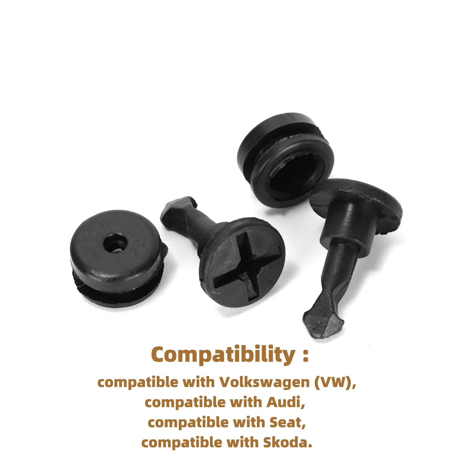 Screw Bolt Nut Set Car Hood Trim Fixing Snap Bolts 30 Sets Compatible with Audi/VW/Seat/Skoda