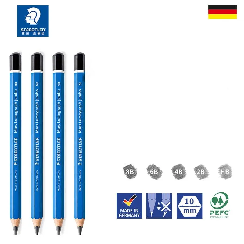 1PcSTAEDTLER100JHighQualityJumboPaintingSketchPencilThickRod