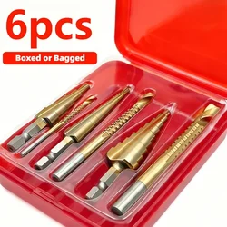 Premium Titanium Drill Bit Set - 6 Pieces (3 - 12mm) for Metal, Wood, and Hard Steel - Corrosion Resistant, Precision Hole Enlarging Tools (6 Pieces Set   1 Box)