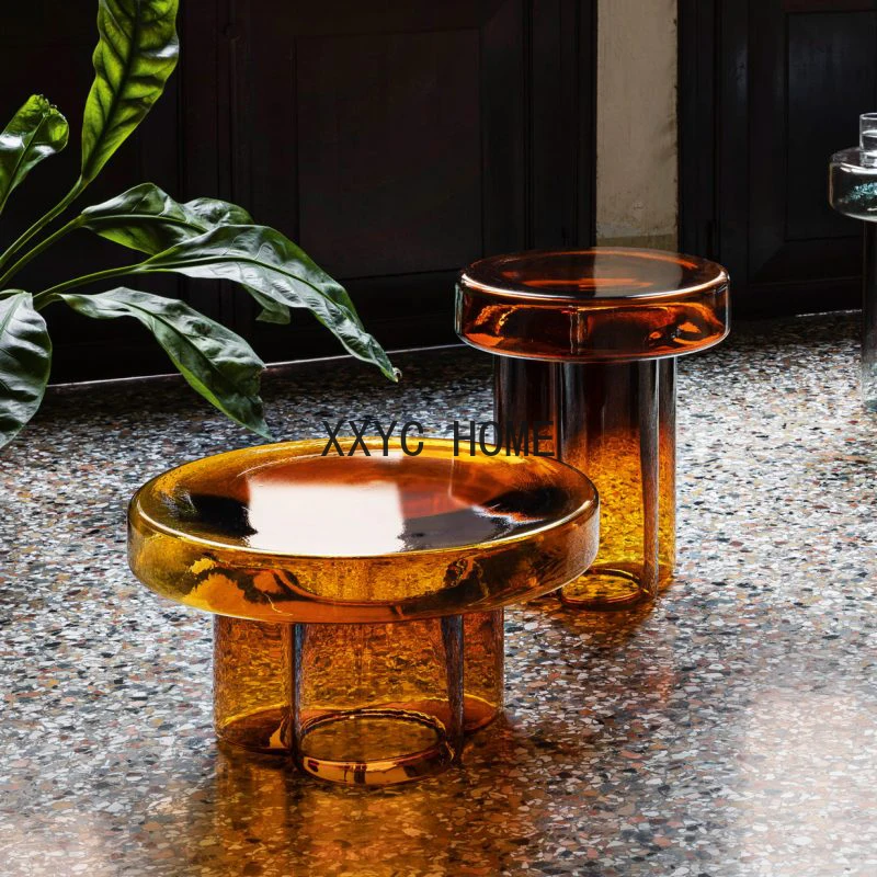 

GY итальянский журнальный столик Nordic простой дизайн, круглый стеклянный боковой стол, персонализированный креативный угловой стол для виллы, клуба