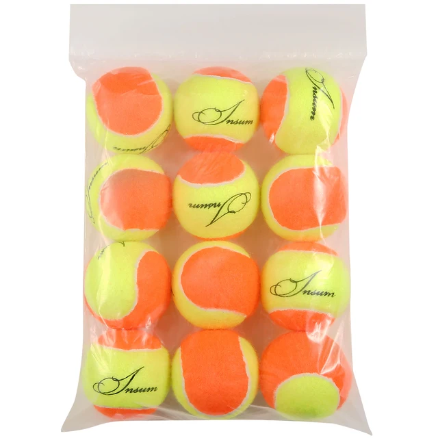 insum Junior Kids Tennis Balls Felt for Beginner Teen Red Orange Green,25%,50%,75% Slower Speed Low Compression Tennis Ball for 4