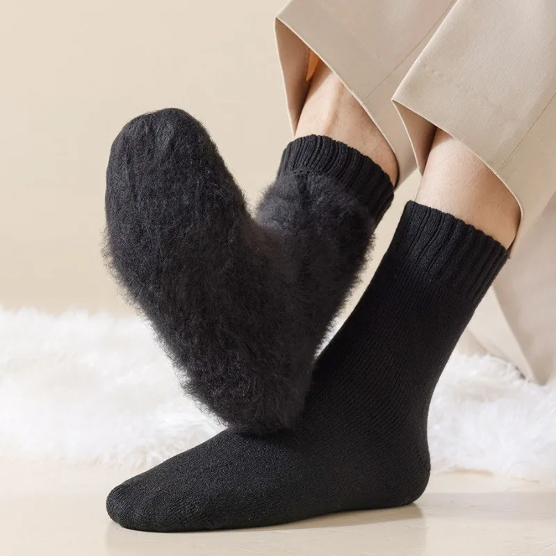 Men's Thick Cashmere Socks for Autumn Winter, Medium To Long Length, with A Temperature of Minus 40 Degrees Celsius for Warmth