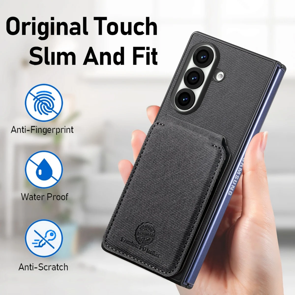 2-in-1 Magnetic Wallet Phone Case with Card Holder and Luxury Leather Cover