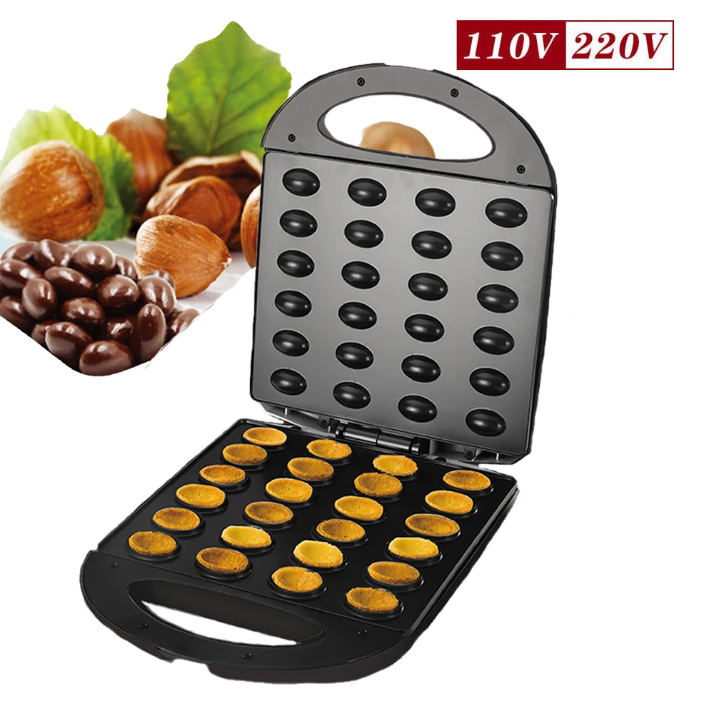 

110V/220V Mini Nut Cake Maker Machine 1400W Nonstick Coating Electric Walnut Baking Breakfast Machine Kids Snacks and Desserts