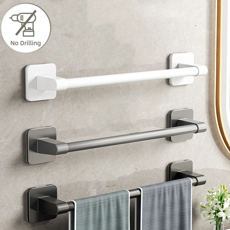 thumbnail image 2 of GERUIKE Adhesive Towel Ring No Drilling - Bathroom Towel Holder No Drill Round Hand Towel Rail - Stainless Steel Bathroom Accessory Chrome Silver Towel Rack - Small Bath Towel Hanger Wall Mounted 2 of 12