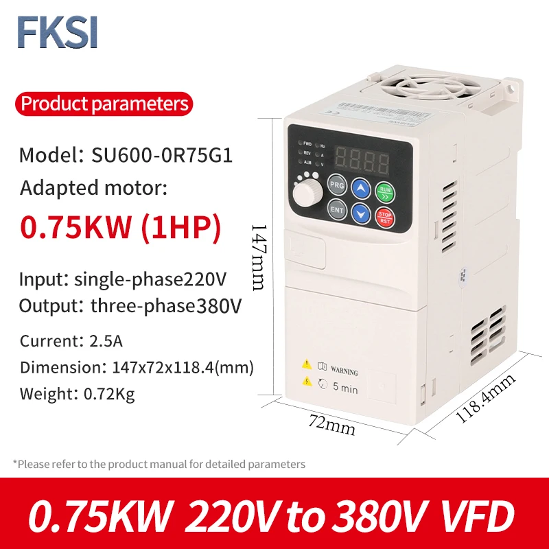 0.75KW 220 to 380V W