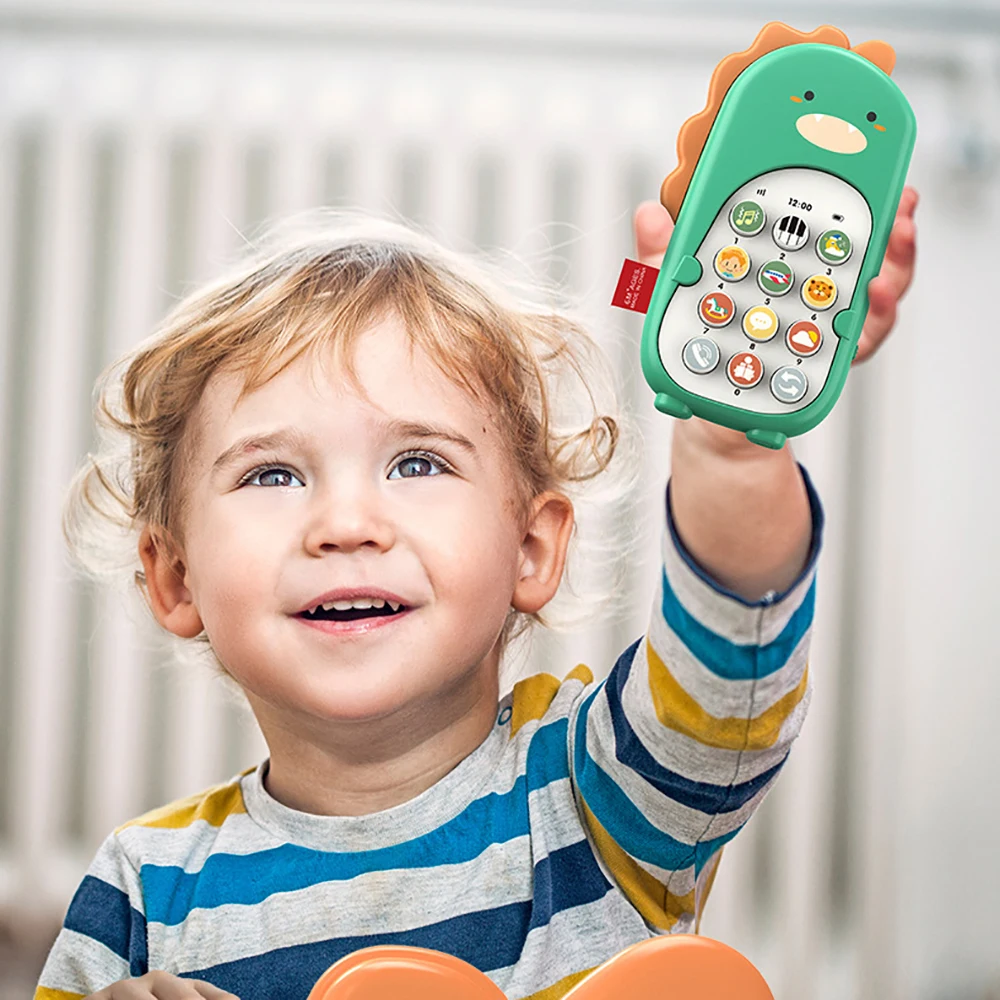 Baby Cartoon Dinosaur Music Mobile Phone Toy Soothe Sleeping Artifact Simulation Telephone Early Educational Toys Gifts For Kids 3
