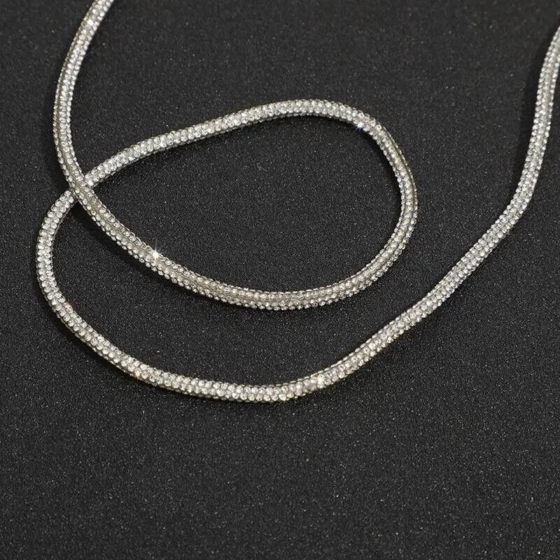 5/10/20 Yards Strass Seil Glitter Kristall Rohr Schnur Glänzendes Runde Seil DIY Kordelzug für Hoodie Hosen Ersatz string – Detail 3
