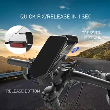 Supporto per telefono GPS per bicicletta per moto, manubrio, bici antiurto regolabile per iPhone Samsung, compatibile con tutti i telefoni cellulari