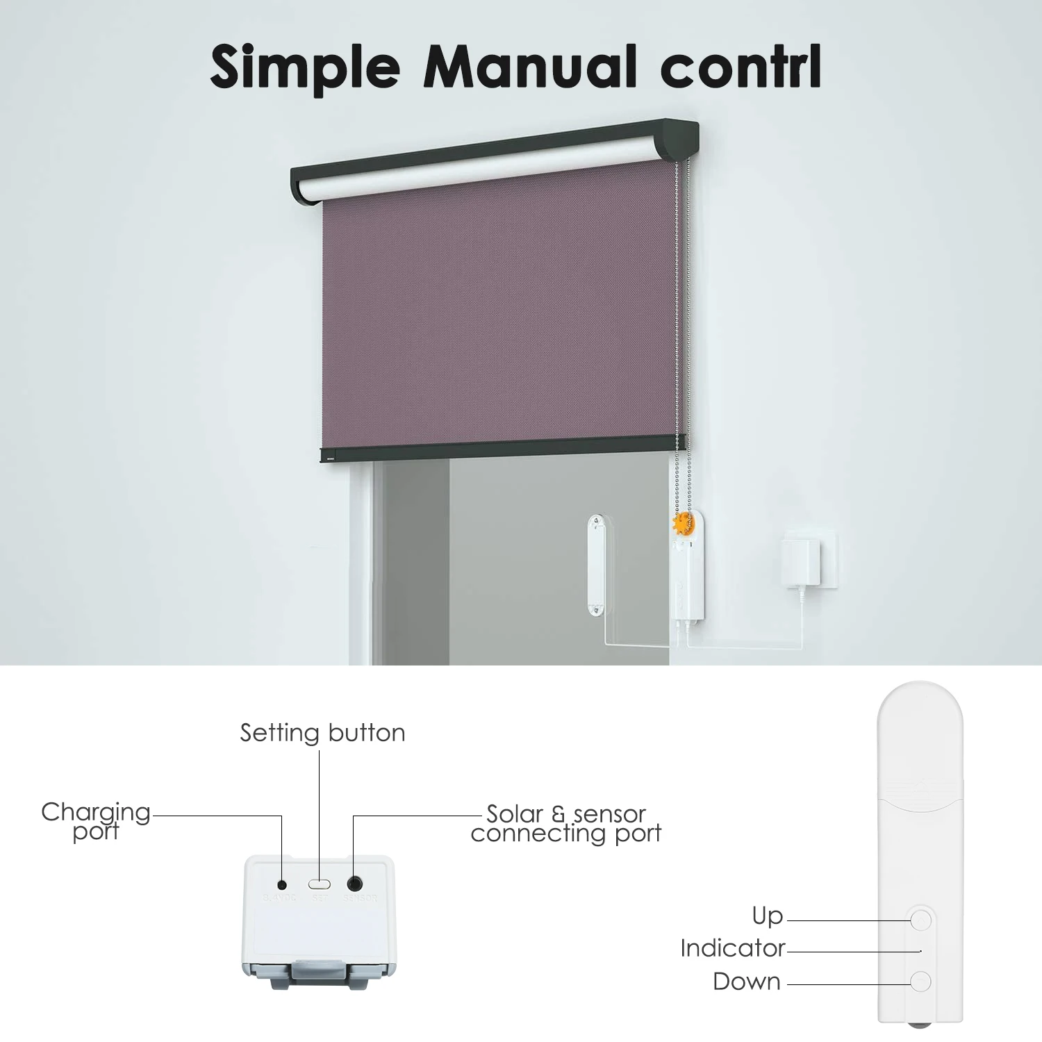 Quoya Motor eléctrico inteligente de persianas de cadena, controlador de  persiana enrollable WiFi, compatible con control de voz Alexa Google Home