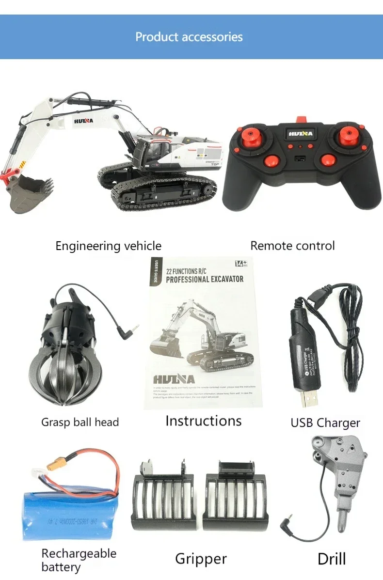 Sae032613666d4c5f977d7d1c620aa328L Huina zabawka zdalnie sterowana urządzenie inżynieryjne ze stopu 1594 22 Tong maszyna do modyfikacji modelu 1:14 koparki elektrycznej zabawka dla dorosłych Gif