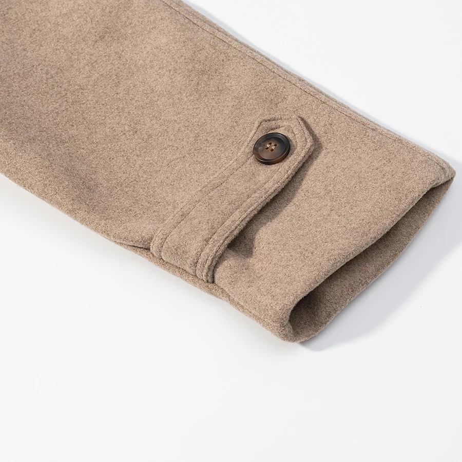 Women Stand Collar Autumn Winter Woolen Coat Female Spring Single Breasted Loose Long Sleeve Casual Jacket Streetwear Short Coat